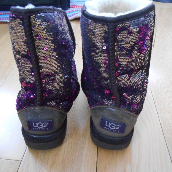UGG BOOTS-SEQUIN-PULL ON-WOMEN'S SIZE 7 - Picture 4 of 7